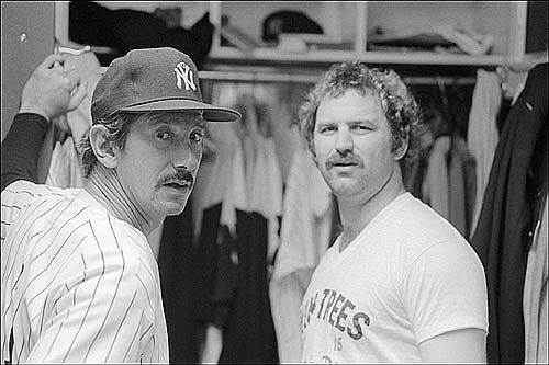 Yankee greats Manager Billy Martin (left) and Captain Thurman Munson